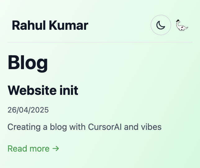 Initial homepage screenshot