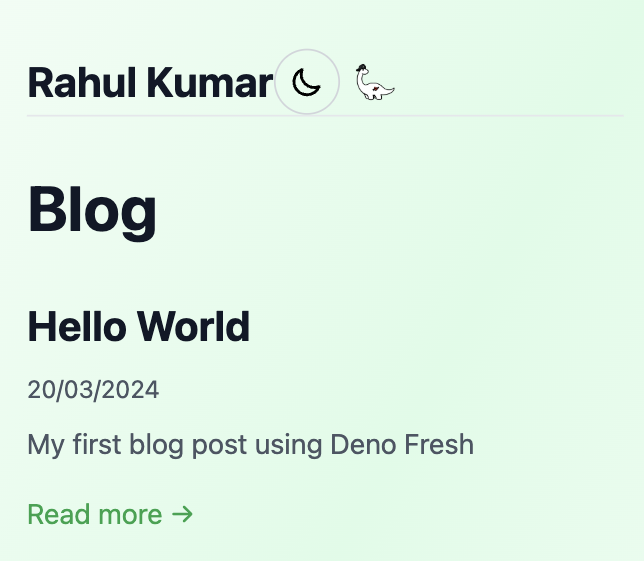 Initial homepage screenshot